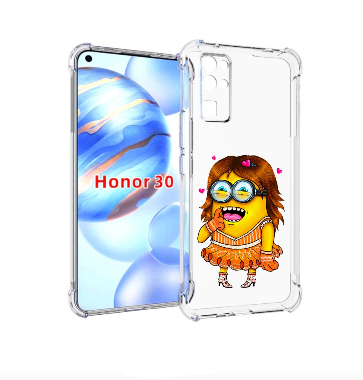 

Чехол бампер MyPads Миньон девочка для Honor 30 (BMH-AN10) проти, Прозрачный, Tocco