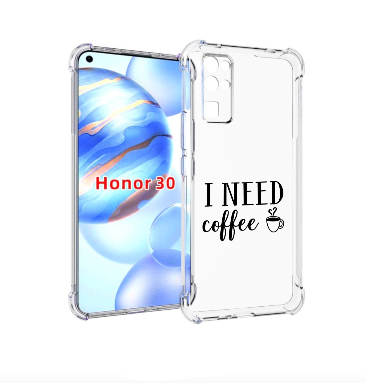 

Чехол бампер MyPads Мне нужен кофе для Honor 30 (BMH-AN10) проти, Прозрачный, Tocco