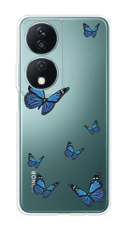 

Чехол на Honor X7B "Blue butterflies", Синий;черный, 6123350-1