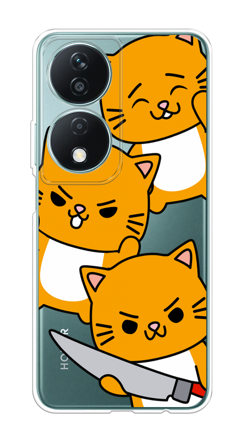 

Чехол на Honor X7B "Опасные котики", Оранжевый;серый;белый, 6123350-1