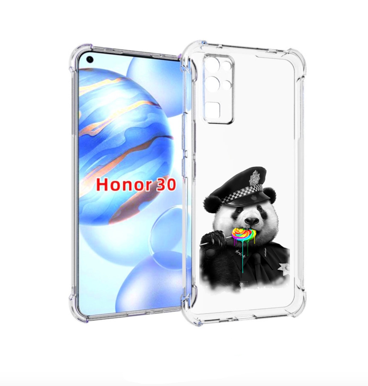 

Чехол бампер MyPads Панда полиция для Honor 30 (BMH-AN10) против, Прозрачный, Tocco