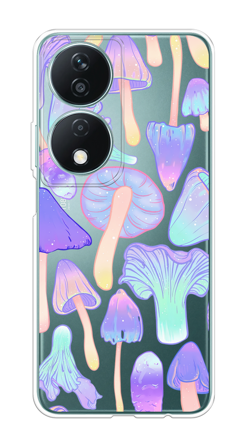 

Чехол на Honor X7B "Пастельные грибы", Фиолетовый;голубой, 6123350-1