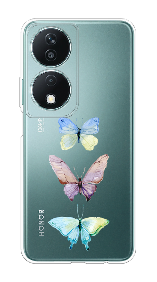 

Чехол на Honor X7B "Акварельные бабочки", Бирюзовый;розовый, 6123350-1