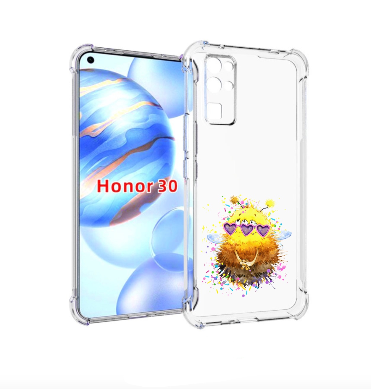 

Чехол бампер MyPads Пушитый шмель для Honor 30 (BMH-AN10) против, Прозрачный, Tocco