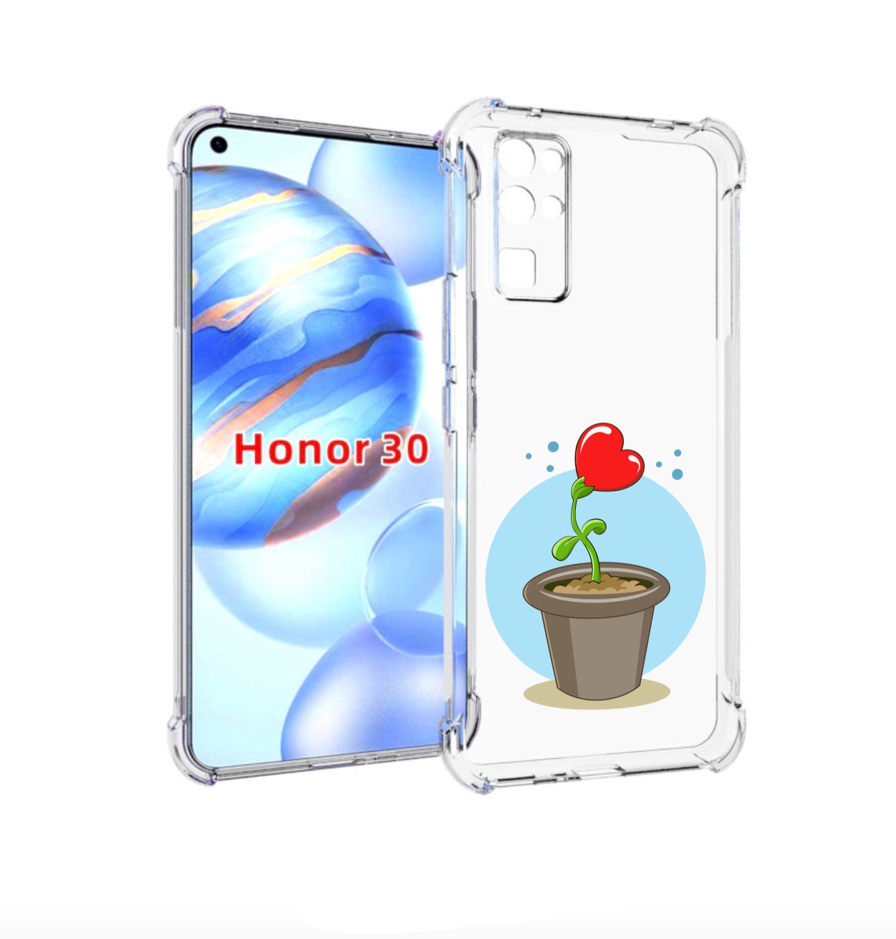 

Чехол бампер MyPads Растение любви 14 февраля для Honor 30 (BMH-, Прозрачный, Tocco