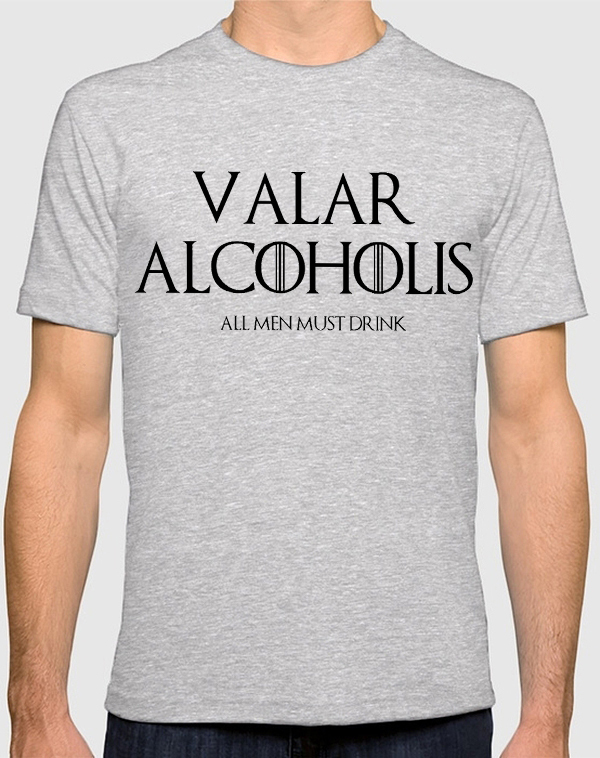 фото Футболка мужская design heroes valar alcoholis серая 2xl