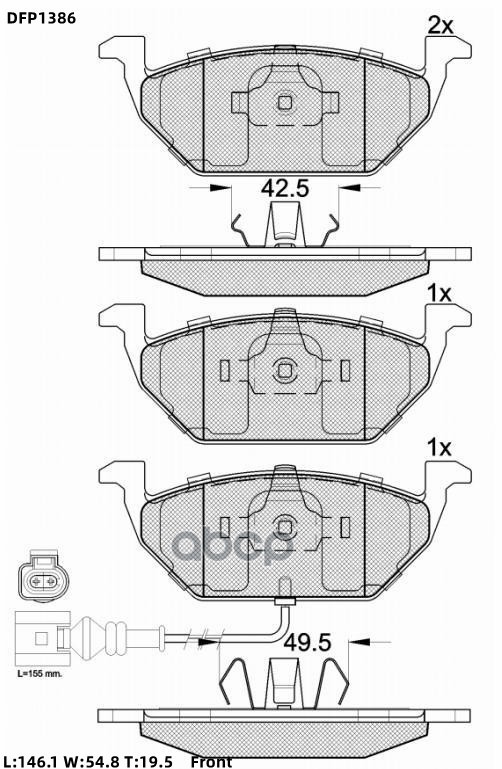 

Колодки тормозные дисковые Double Force DOUBLE FORCE DFP1386