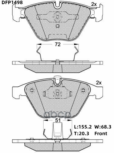 

Комплект тормозных колодок DOUBLE FORCE DFP1498