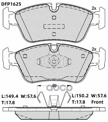 

Комплект тормозных колодок DOUBLE FORCE DFP1625