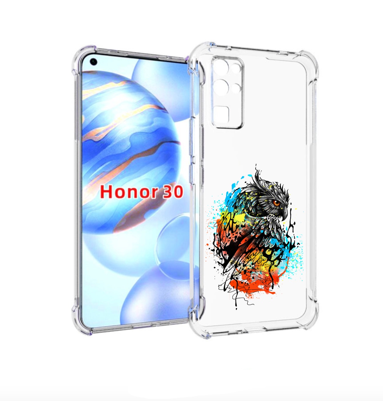 

Чехол бампер MyPads Творческая сова для Honor 30 (BMH-AN10) прот, Прозрачный, Tocco