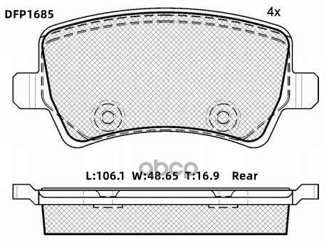 

Комплект тормозных колодок DOUBLE FORCE DFP1685