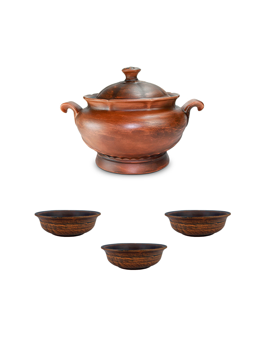 

Супница 4л и 3 глубокие тарелки 0.70л Гладкая серия, 59-720.69_042.3vbv