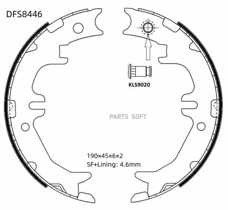 

Колодки ручного тормоза 1шт DOUBLE-FORCE DFS8446