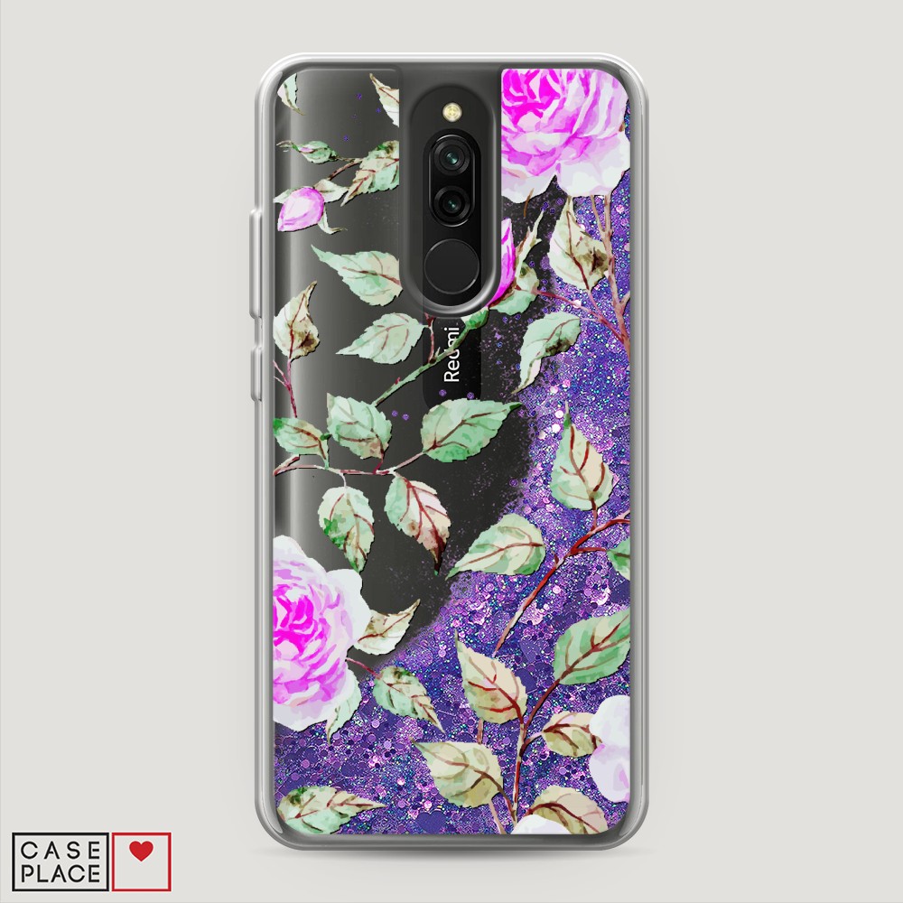 

Жидкий чехол с блестками "Цветочная фантазия 7" на Xiaomi Redmi 8, 37192-1