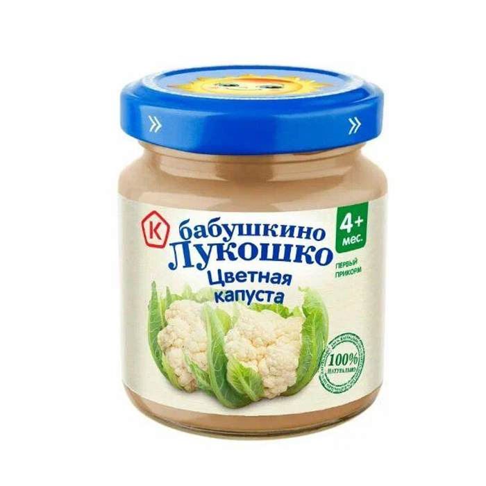 

Пюре Бабушкино Лукошко цветная капуста, с 4 месяцев, 100 г