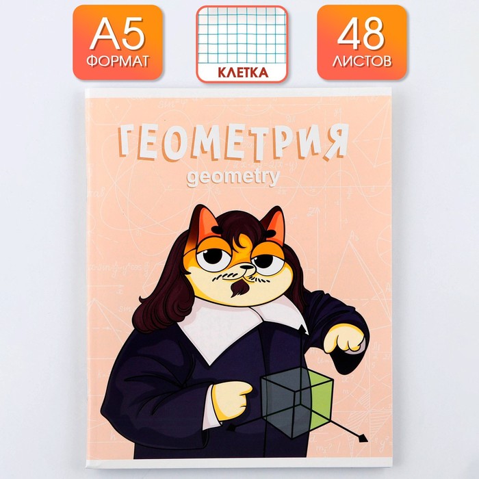 

Предметная тетрадь ArtFox STUDY Кот Геометрия 48 листов клетка 4 шт, Кот