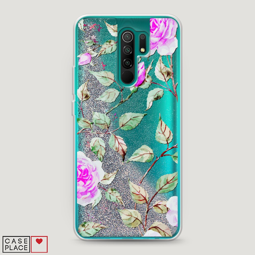 

Жидкий чехол с блестками "Цветочная фантазия 7" на Xiaomi Redmi 9, 38391-1