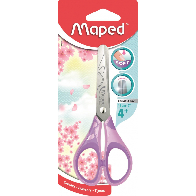 

Ножницы детские Maped ESSENTIALS SOFT PASTEL 130мм,прорезин. ручки, ассорти, Разноцветный