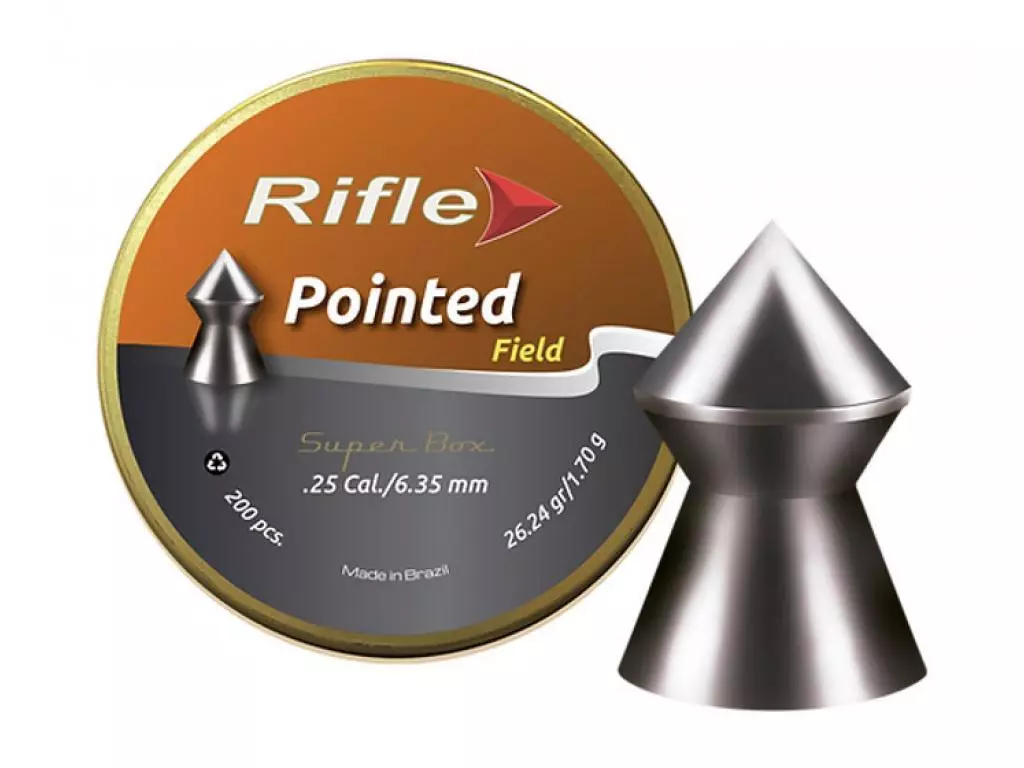 Пневматические пули Rifle Field Series Pointed 6,35 мм 1,7 грамма (200 штук)