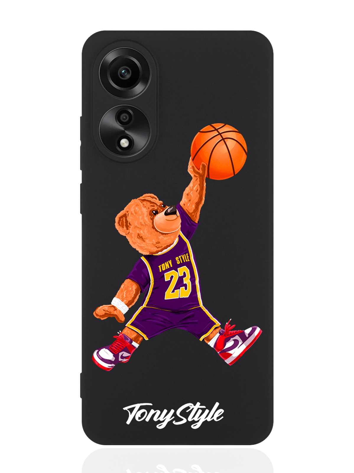 

Чехол для смартфона Oppo A78 4G черный силиконовый Tony Style баскетболист с мячом, Фиолетовый;коричневый;желтый;оранжевый, Oppo A78 4G