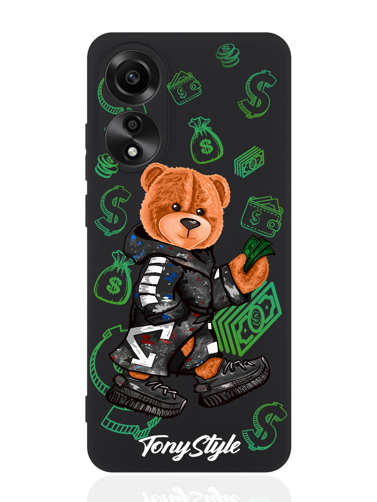 

Чехол для смартфона Oppo A78 4G черный силиконовый Tony Style Деньги, Коричневый;черный;зеленый, Oppo A78 4G