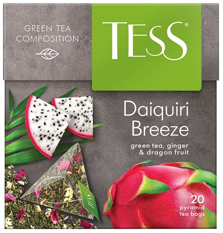 фото Чай зелёный tess daiquiri breeze в пирамидках, 20 пакетиков