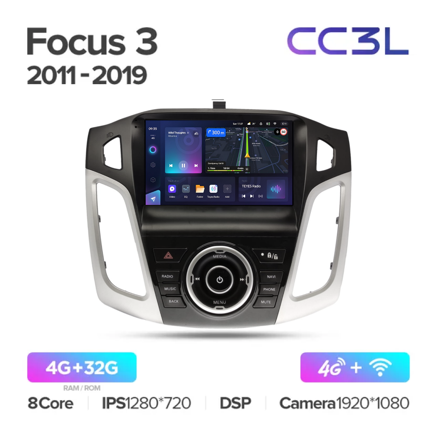 

Магнитола Teyes CC3L Ford Focus 2011 - 2019 4+32Gb, CC3L