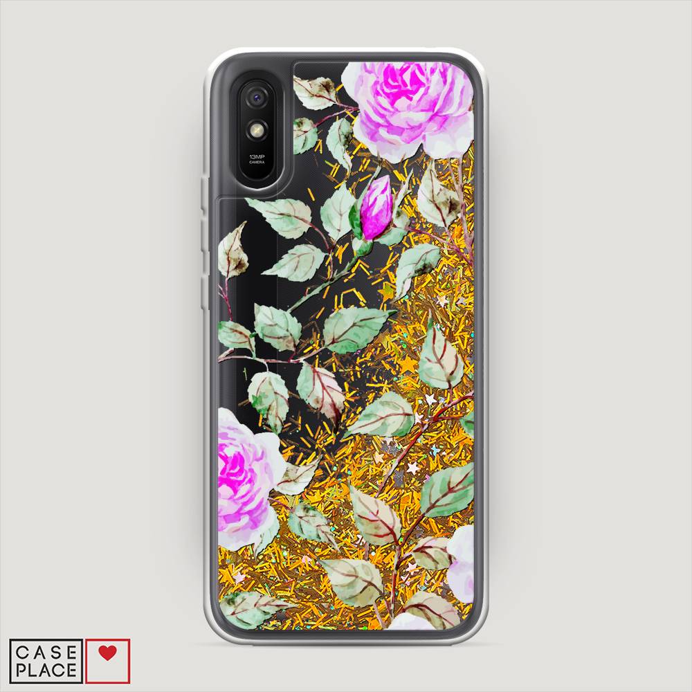 

Жидкий чехол с блестками "Цветочная фантазия 7" на Xiaomi Redmi 9A, 38990-1