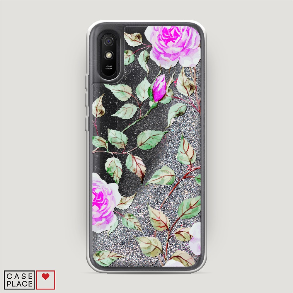 

Жидкий чехол с блестками "Цветочная фантазия 7" на Xiaomi Redmi 9A, 38991-1