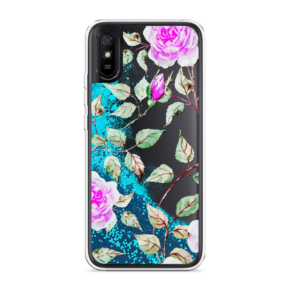 

Жидкий чехол с блестками "Цветочная фантазия 7" на Xiaomi Redmi 9A, 38993-1