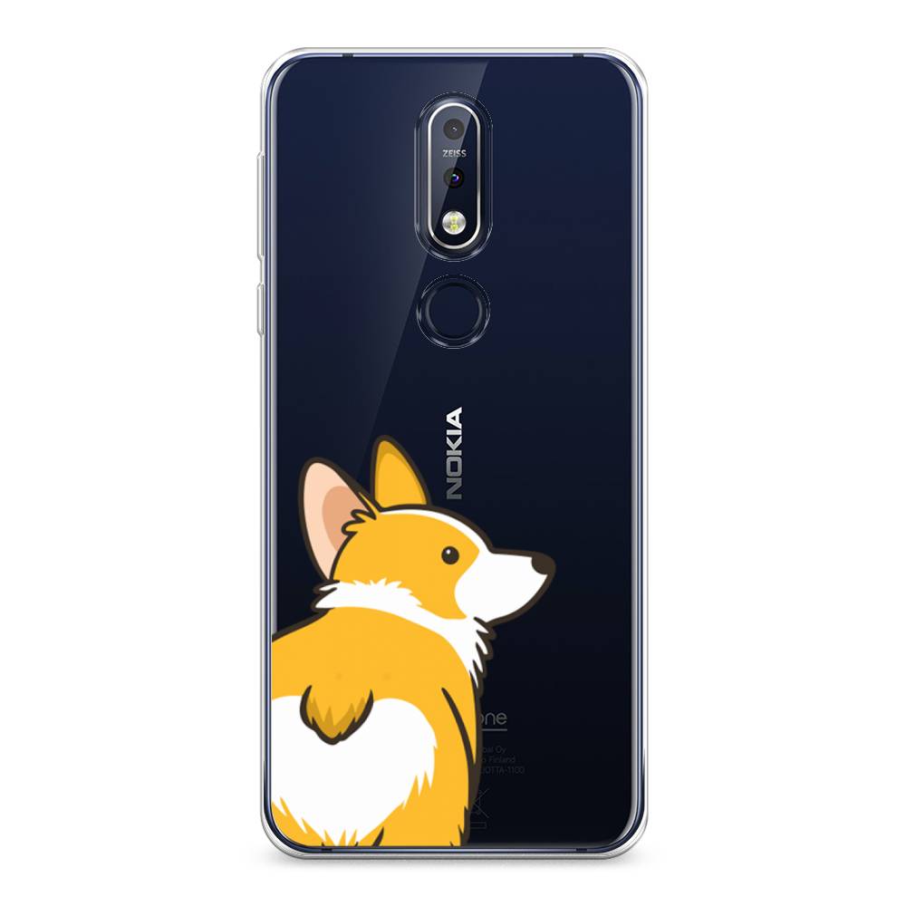 

Чехол Awog на Nokia 7.1 / Нокиа 7.1 "Корги следуй за мной", Желтый;бежевый;белый, 122050-2