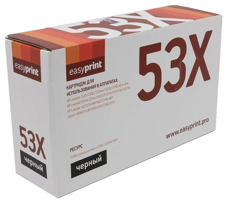 

Картридж для лазерного принтера EasyPrint (LH-53X) черный, совместимый