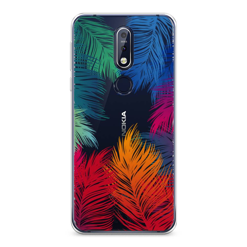 

Чехол Awog на Nokia 7.1 / Нокиа 7.1 "Рамка из перьев", Красный, 122050-4