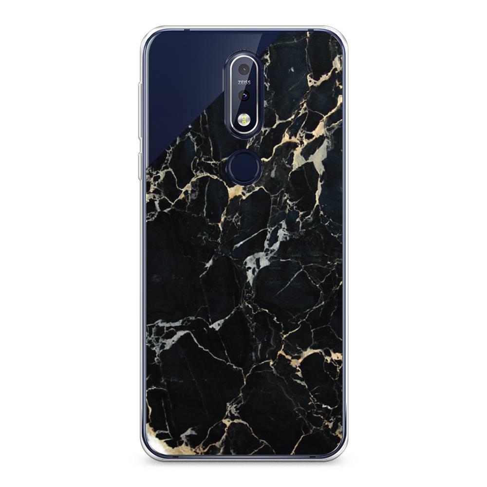 

Чехол Awog на Nokia 7.1 / Нокиа 7.1 "Черный мрамор уголок", Черный;золотистый, 122050-3