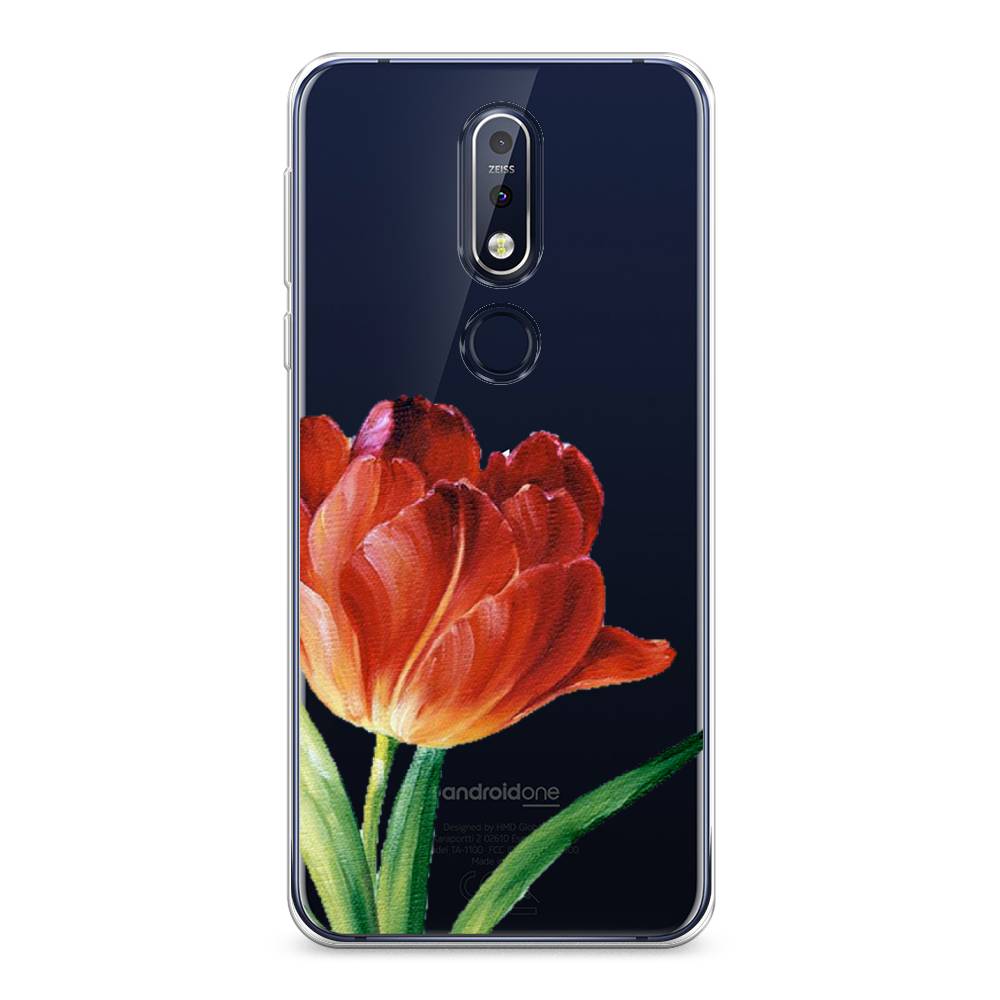 

Чехол Awog на Nokia 7.1 / Нокиа 7.1 "Красный тюльпан", Оранжевый;зеленый, 122050-8
