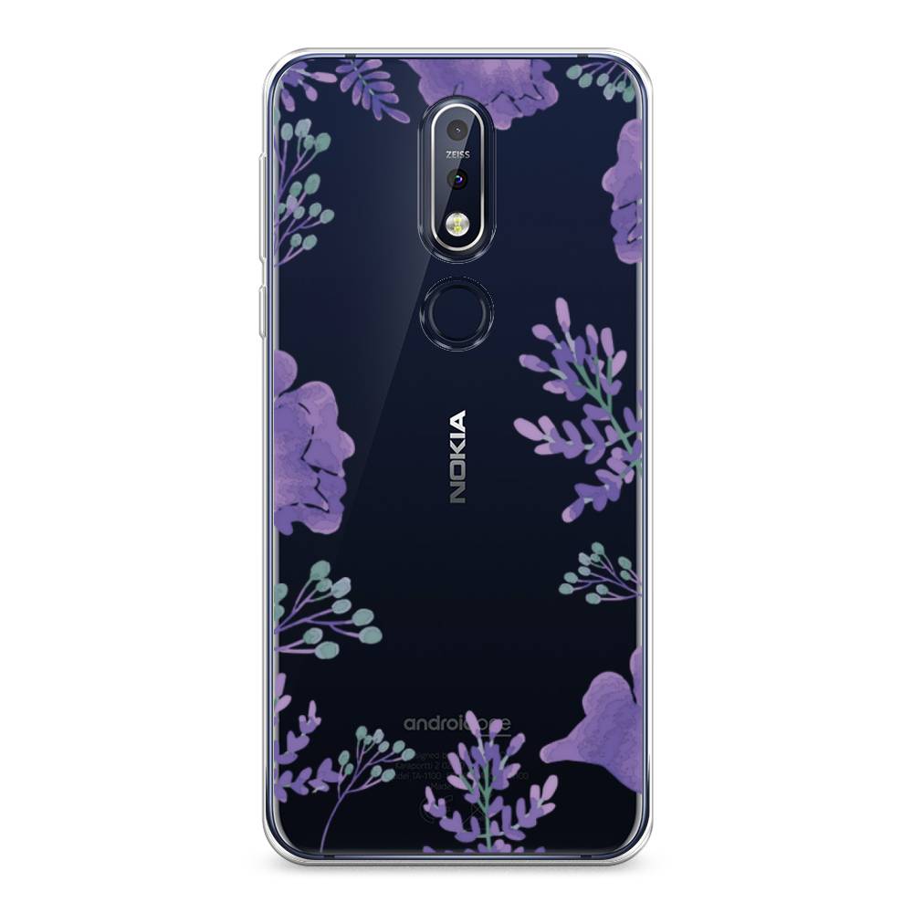 

Чехол Awog на Nokia 7.1 / Нокиа 7.1 "Сиреневая цветочная рамка", Прозрачный;фиолетовый, 122050-8