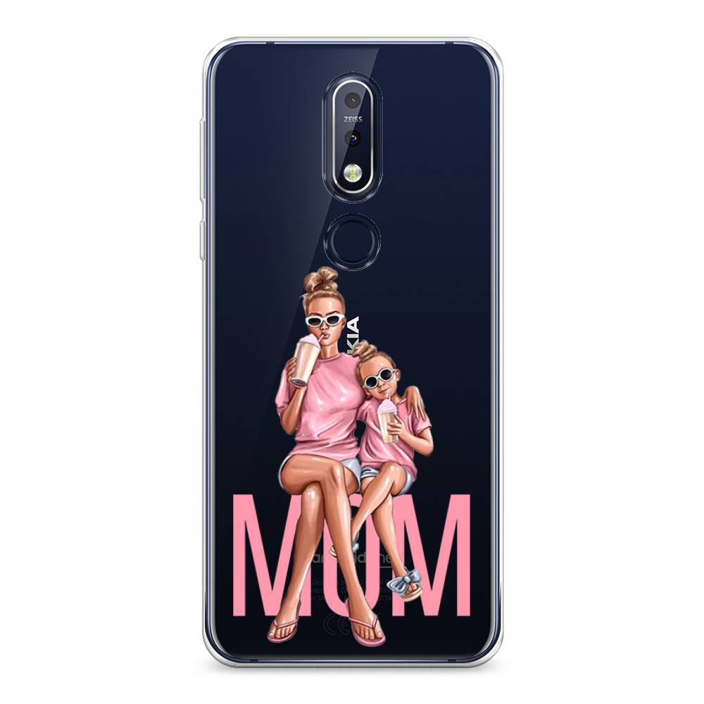 

Чехол Awog на Nokia 7.1 / Нокиа 7.1 "Lovely mom", Синий;бежевый;розовый, 122050-7