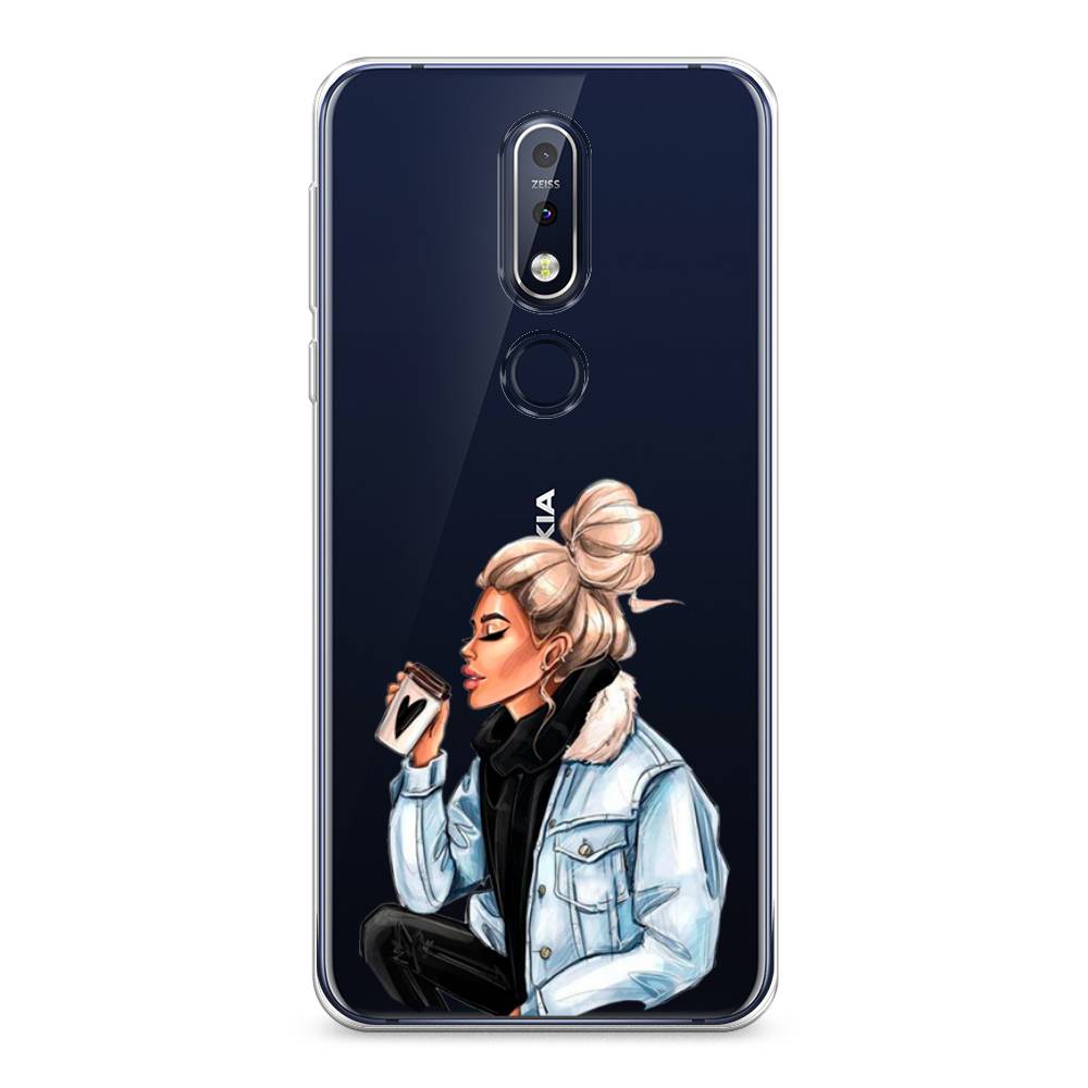 

Чехол Awog на Nokia 7.1 / Нокиа 7.1 "Cute girl", Коричневый;бежевый, 122050-7