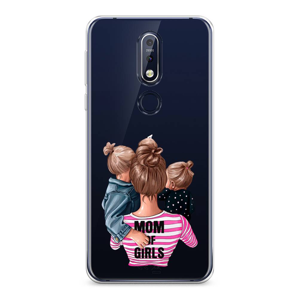

Чехол Awog на Nokia 7.1 / Нокиа 7.1 "Mom of Girls", Синий;розовый;черный, 122050-6