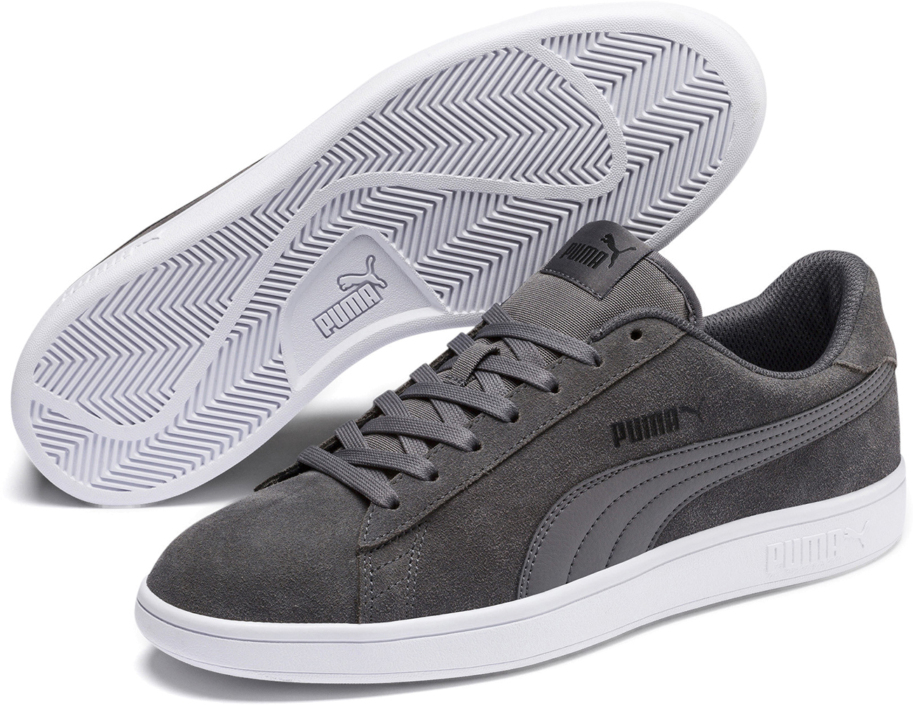 

Кеды унисекс PUMA Smash v2 серые 10.5 UK, Серый, Smash v2