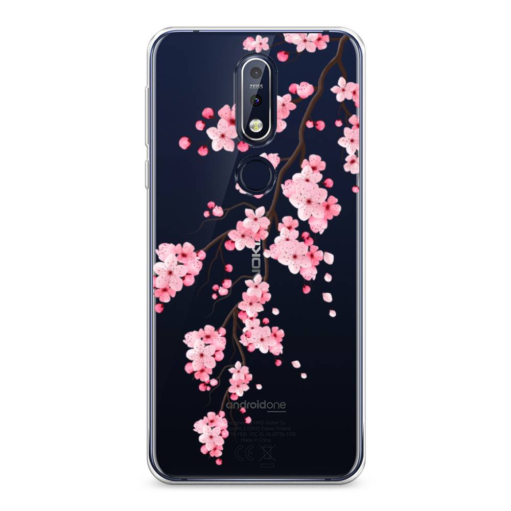 

Чехол Awog на Nokia 7.1 / Нокиа 7.1 "Розовая сакура", Розовый;коричневый, 122050-8
