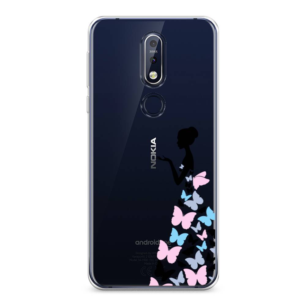 

Чехол Awog на Nokia 7.1 / Нокиа 7.1 "Платье из бабочек", Белый;розовый, 122050-1