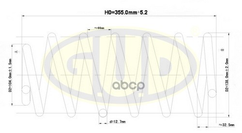 

Пружина Vw Golf Iii 1.9/D/Td 91-93 Пер G.U.D арт. GCS950283