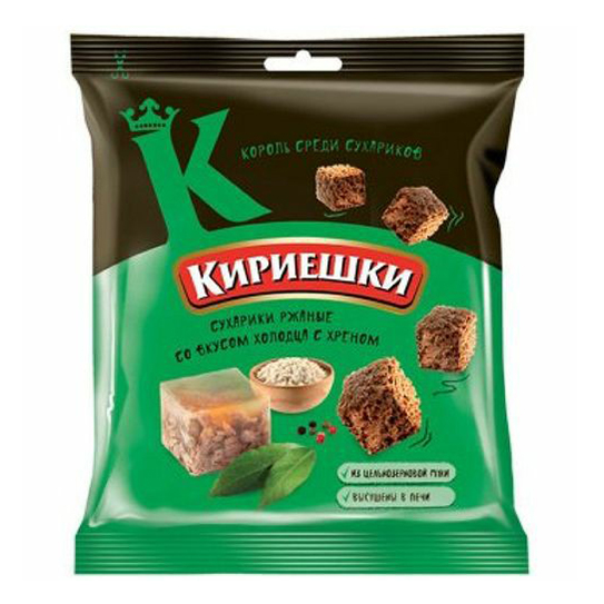 

Сухарики ржано-пшеничные Кириешки холодец с хреном 40 г
