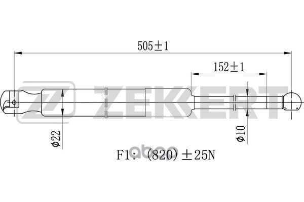 

Пружина Газовая Багажника Toyota Rav 4 (A40) 12- Zekkert арт. GF2493