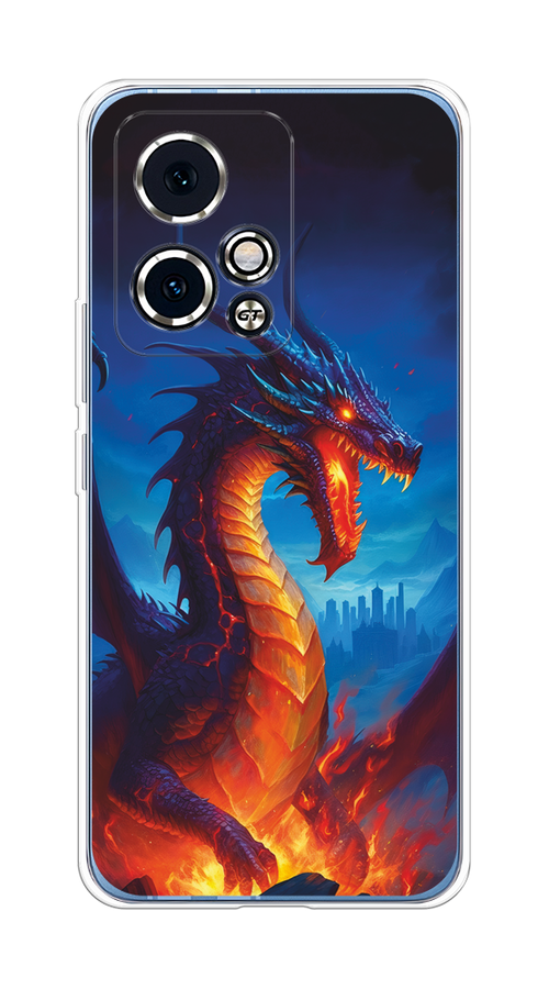 

Чехол на Honor 90 GT "Дракон над лавой", Оранжевый;коричневый;синий, 6123450-1