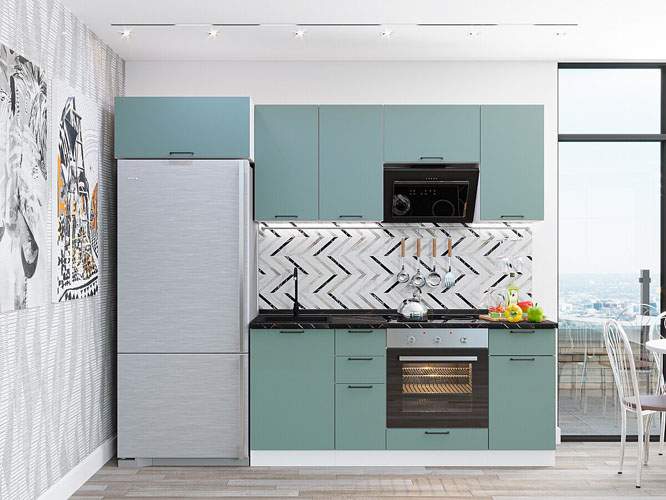 

Кухонный гарнитур Vivat Флэт-01 Grey-green In 2S