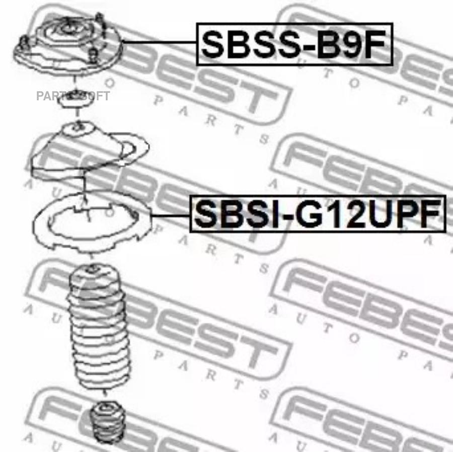 

FEBEST Проставка пружины верх.SUBARU LEGACY B12 1998-2003 FEBEST SBSI-G12UPF