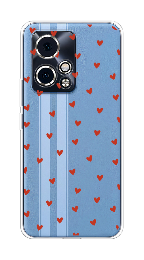 

Чехол на Honor 90 GT "Red hearts", Красный;прозрачный, 6123450-1