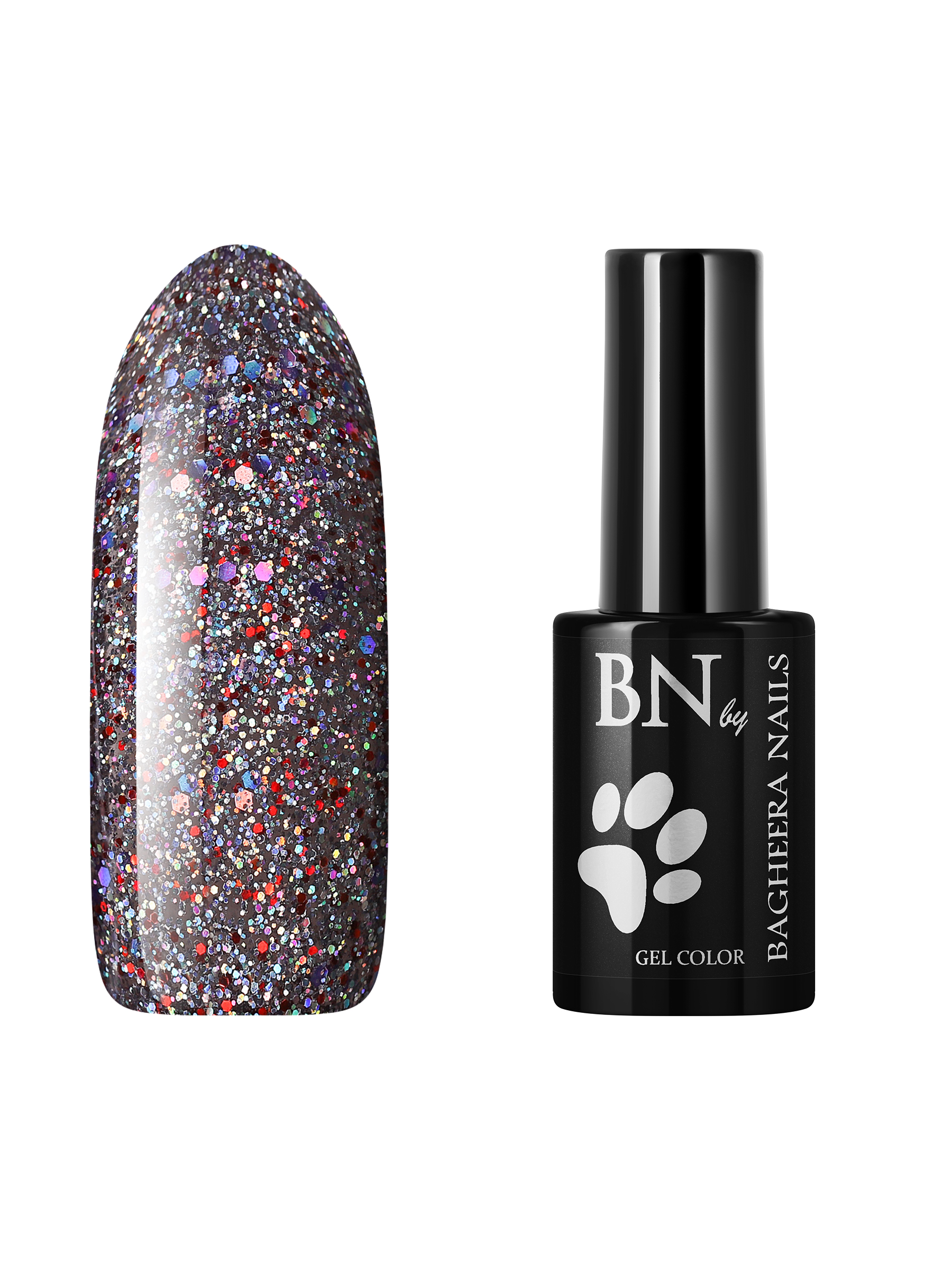 

Гель-лак для ногтей Bagheera Nails Gloss Glo-17 профессиональный с блестками, 10 мл